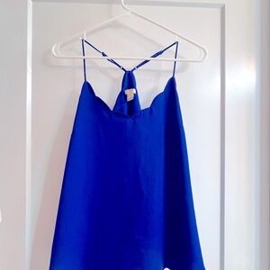 J CREW Royal Blue Scalloped Tank Top